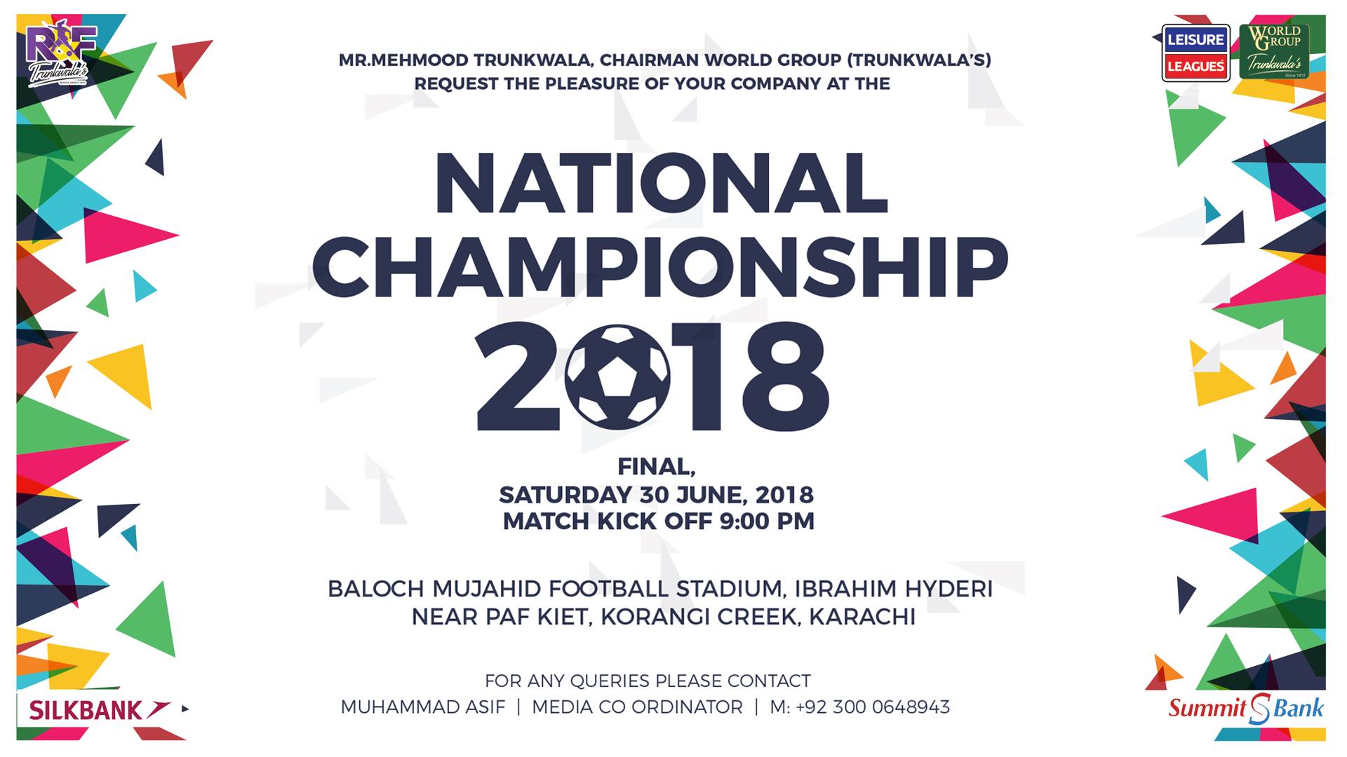 Leisure Leagues National Football Championship from June 28 [The News]