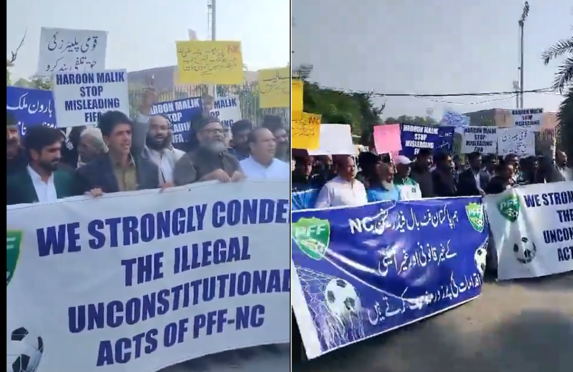Football stakeholders stage protest outside Punjab Stadium [The News]